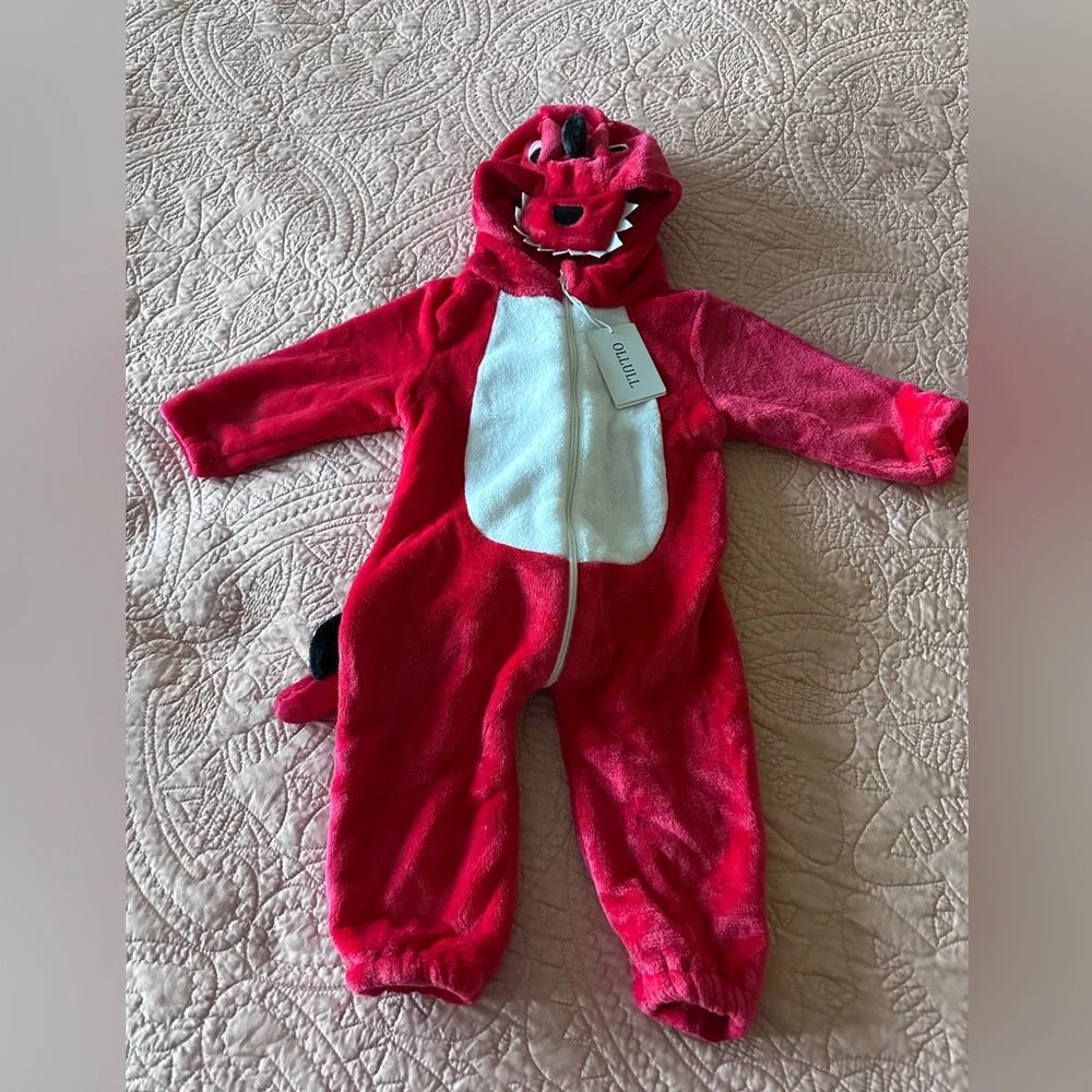 Red Dinosaur Baby Halloween Costume 24” waist‎ NWT